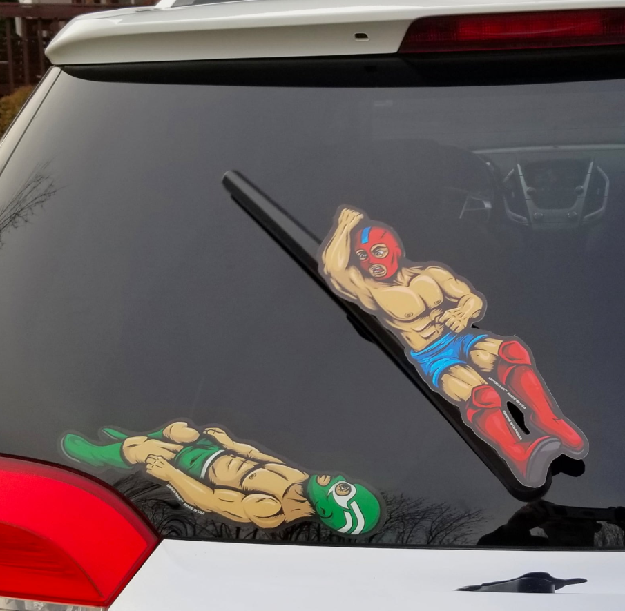 WiperTag Luchador – dekal till bakrutetorkaren